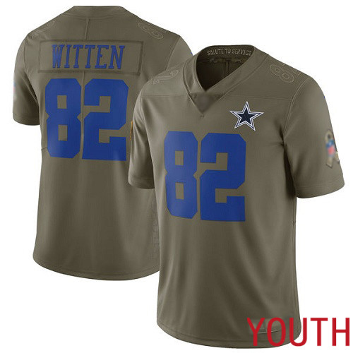 Youth Dallas Cowboys Limited Olive Jason Witten #82 2017 Salute to Service NFL Jersey->women nfl jersey->Women Jersey